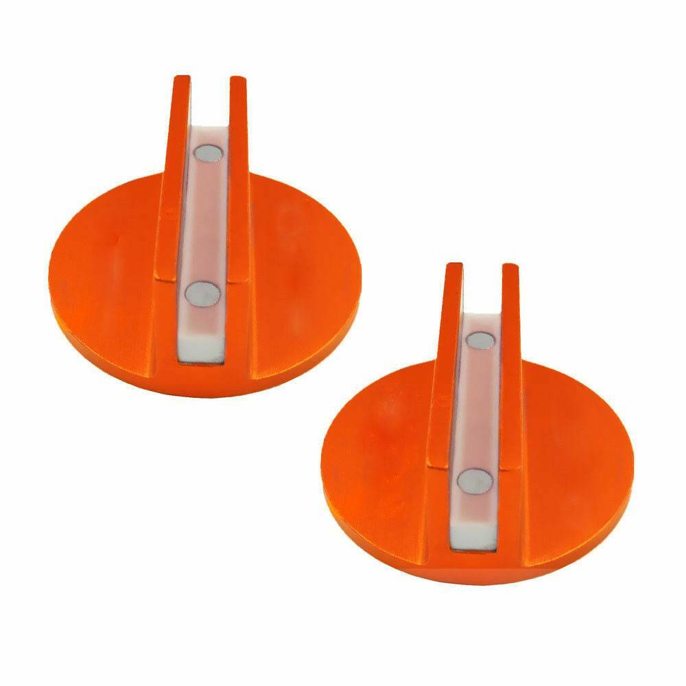 2X Aluminum Grooved Magnetic Jack Pad Jacking Puck Pinch Weld Frame Rail Adapter