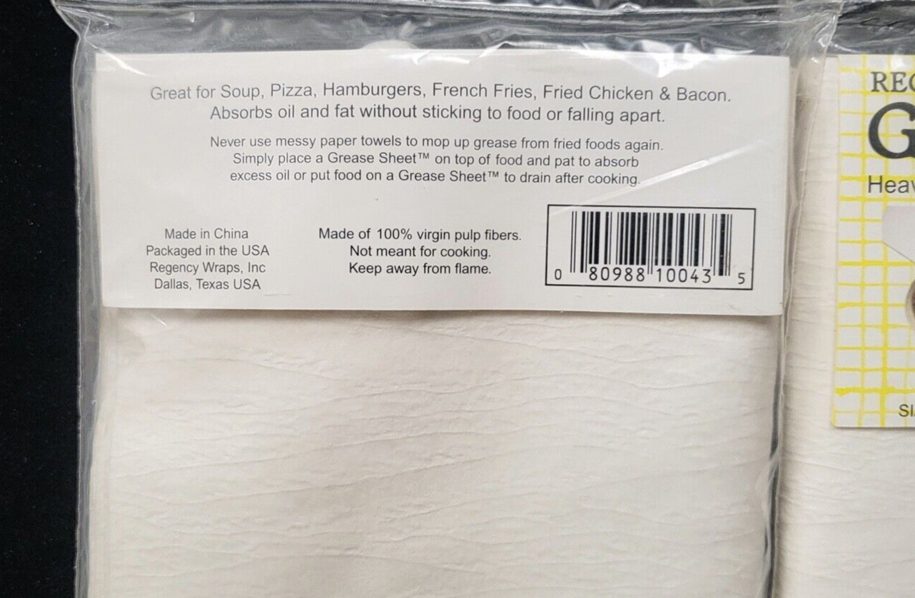 Grease Sheets 2 10 pack(20 total)