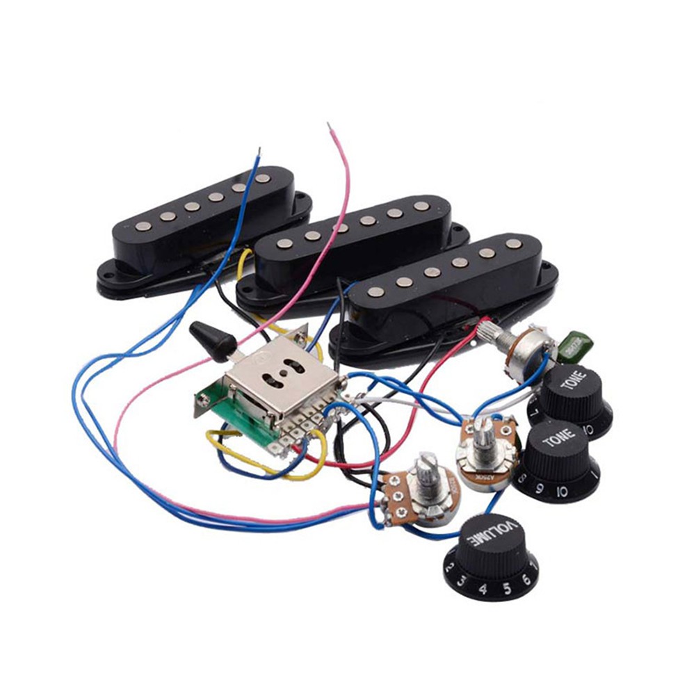 Wiring Harness Prewired 5-Way Switch 2T1V Electric Guitar Pickups Kit for ST x
