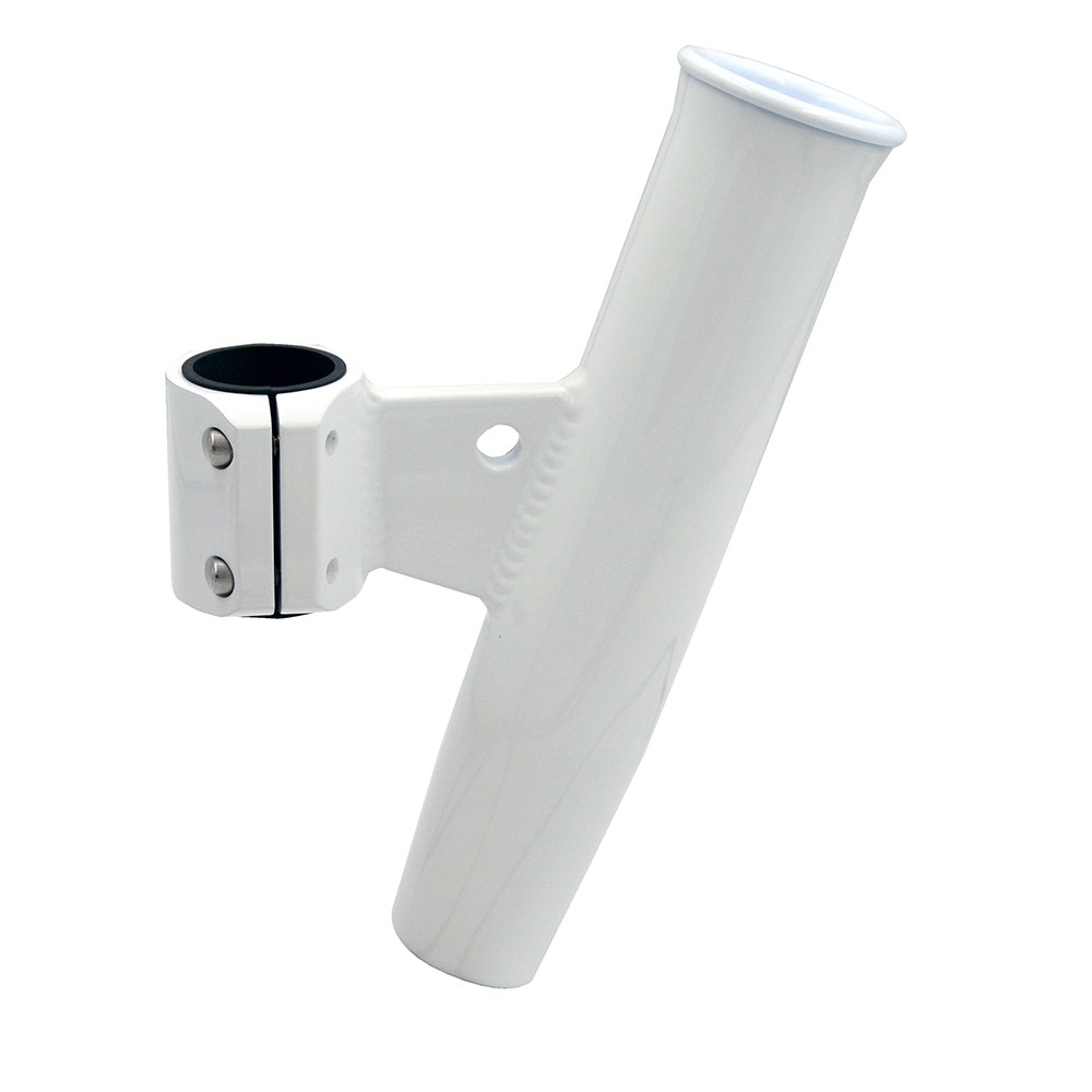 C.E. Smith Aluminum Vertical Clamp-On Rod Holder 1-2/3" OD White Powd... [53726]
