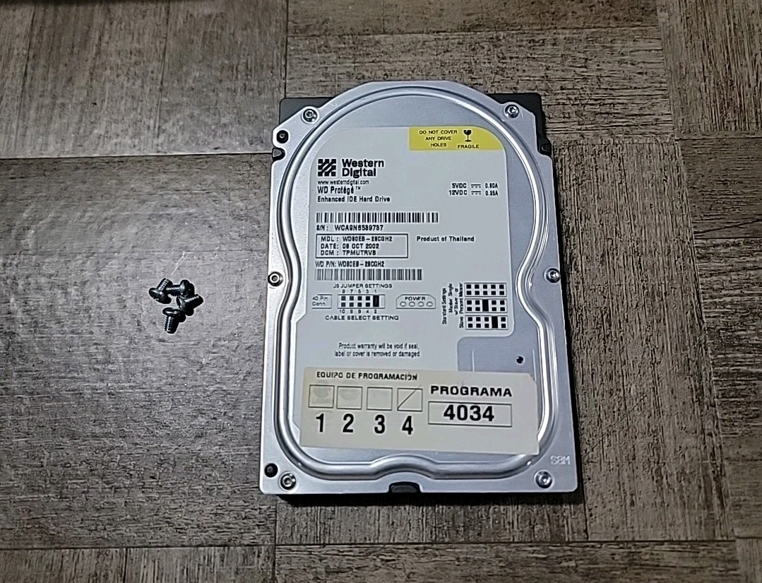 🎮Original Xbox Western Digital 8GB Protege Internal 5400RPM 3.5" WD80EB-28CGH2