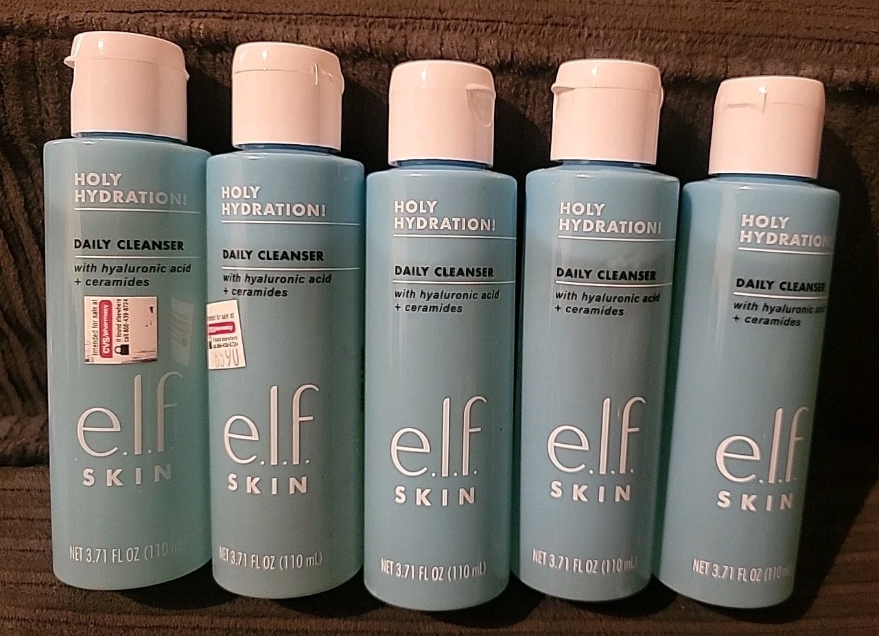 (5) E.L.F. Skin Holy Hydration Daily Cleanser 3.71oz -Sealed