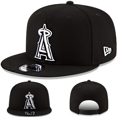 New Era Anaheim Angels 950 Snapback Hat MLB League Basic Black White Logo Cap