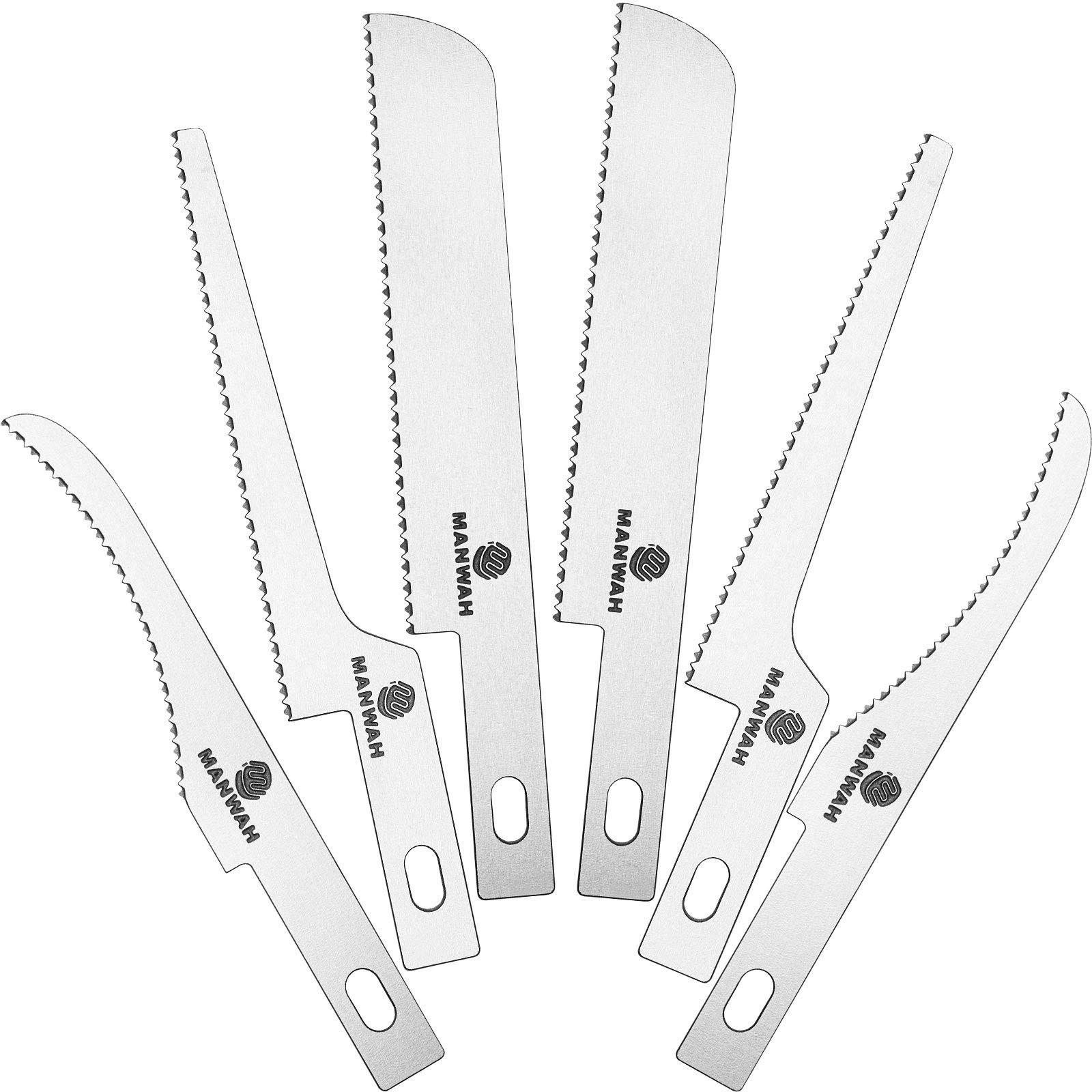 Honoson 6 Pieces Hobby Saw Blades Replacement Mini Craft Blade Micro Silver
