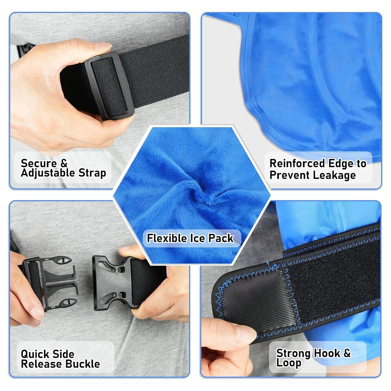 Shoulder Ice Pack Wrap, Larger Rotator Cuff Cold Therapy Support Brace for Shoul