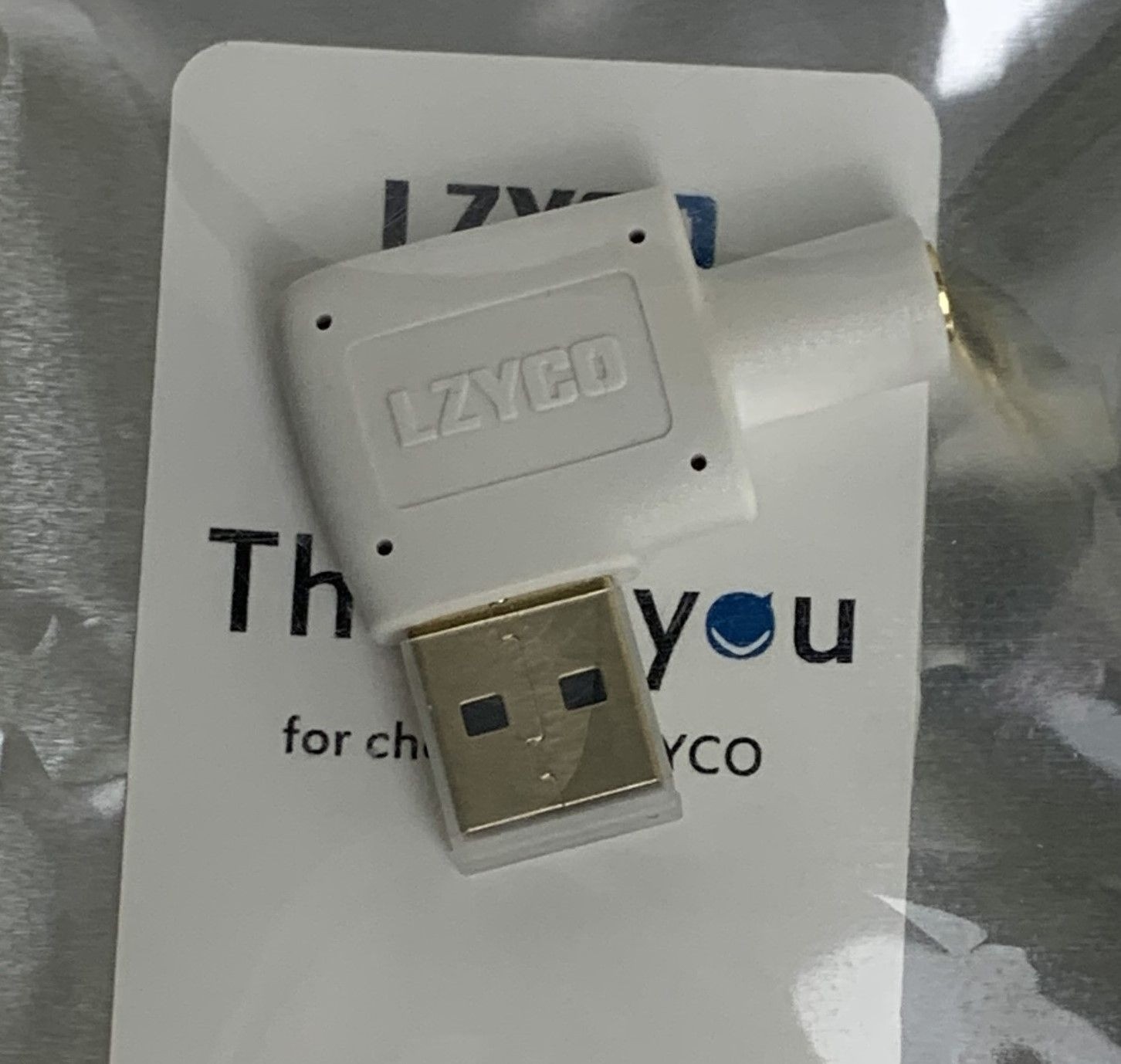 Angled USB To 3.5mm Jack Audio Adapter By LZYCO White Tech Connect Compact NEW