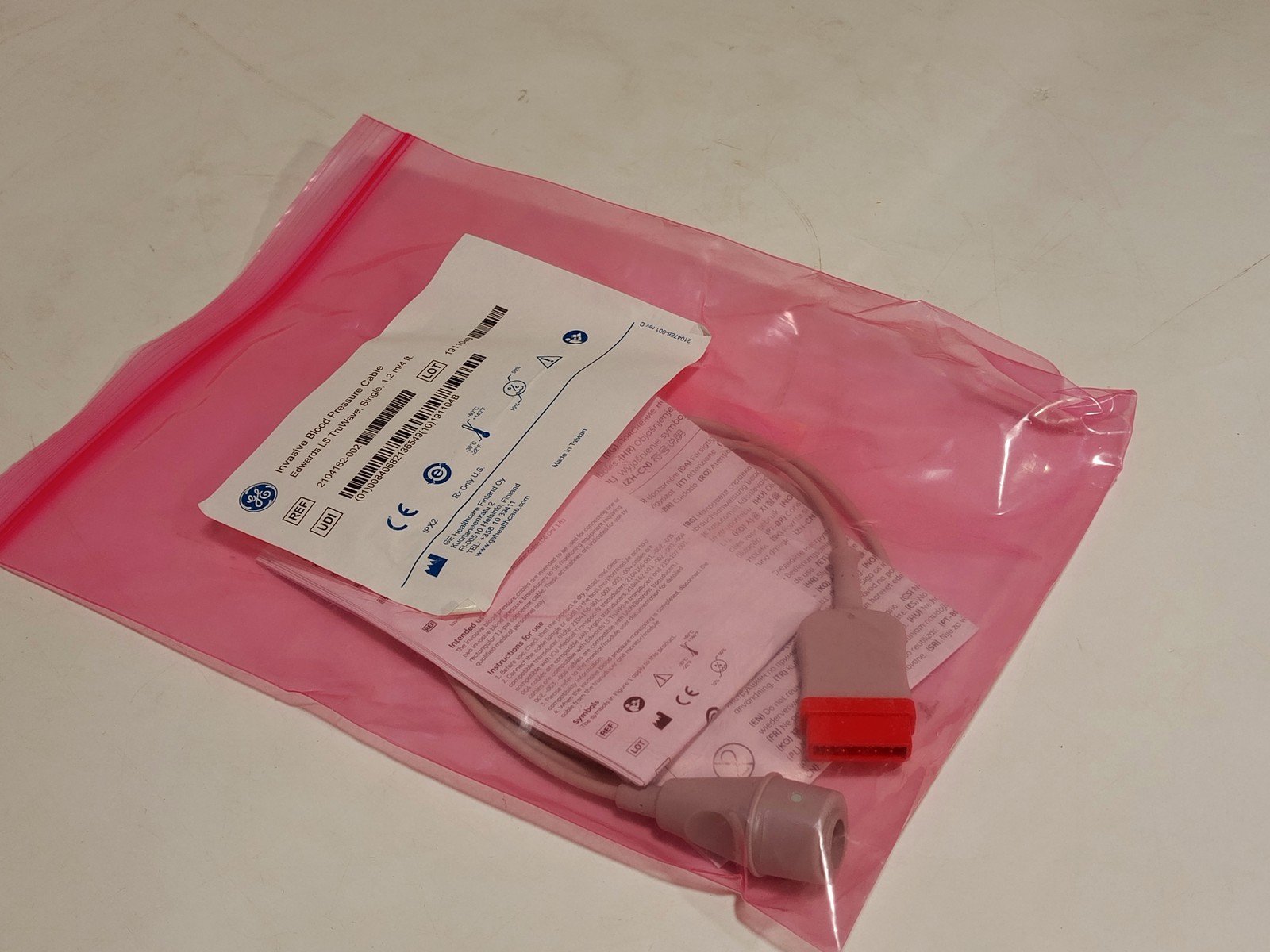 GE 2104162-002 Invasive Blood Pressure Cable Edwards LS TruWave 1.2m 4ft