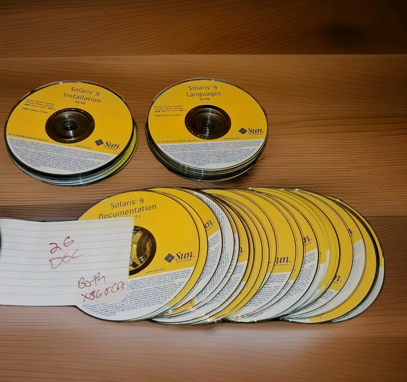 SUN Microsystems SOLARIS 9 -BOTH X86 & SPARC Platform Ed. 176 DISCS bundle Lot