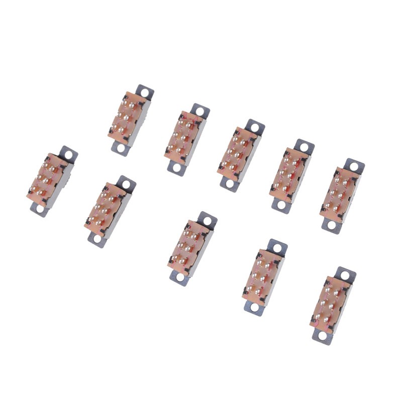 10 Pcs 2 Position DPDT 2P2T Panel Mount Vertical Slide Switch 6 Pin 0.5A -y-