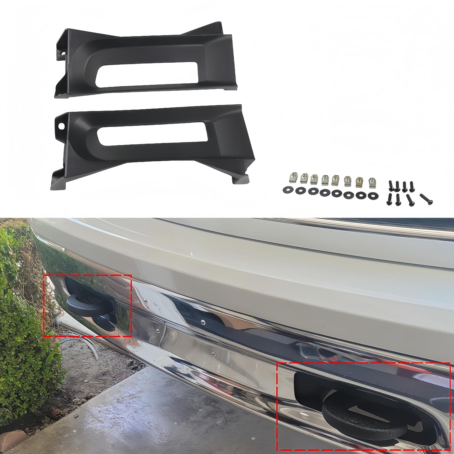 POETRYXIAO Front Driver Passenger Tow Hooks Bezel Bracket for 2013-2018 Dodge Ra