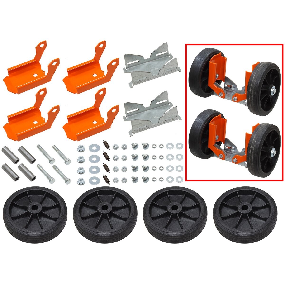 Sports Parts Inc. Orange Ski Wheels Dolly Set - SC-12015