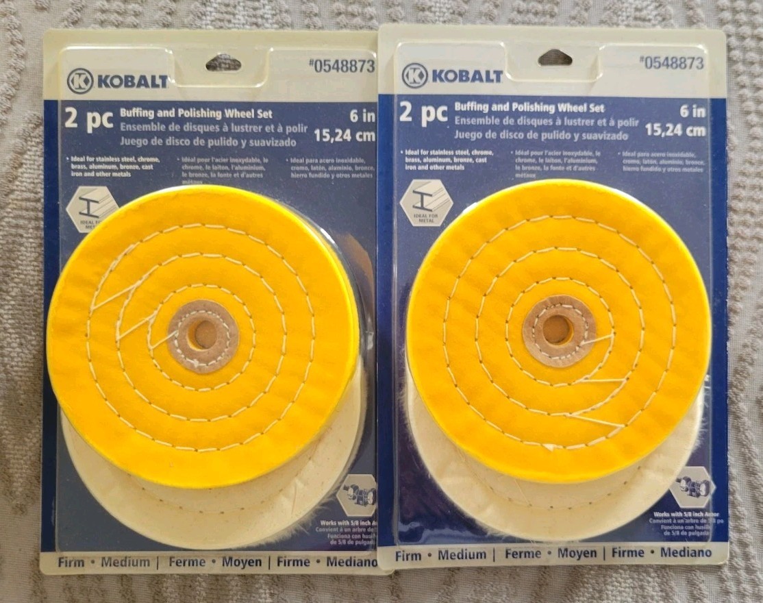 Lot of 2 | Kobalt 2pc 6" Firm Medium Buffing and Polishing Wheel Set *0548873