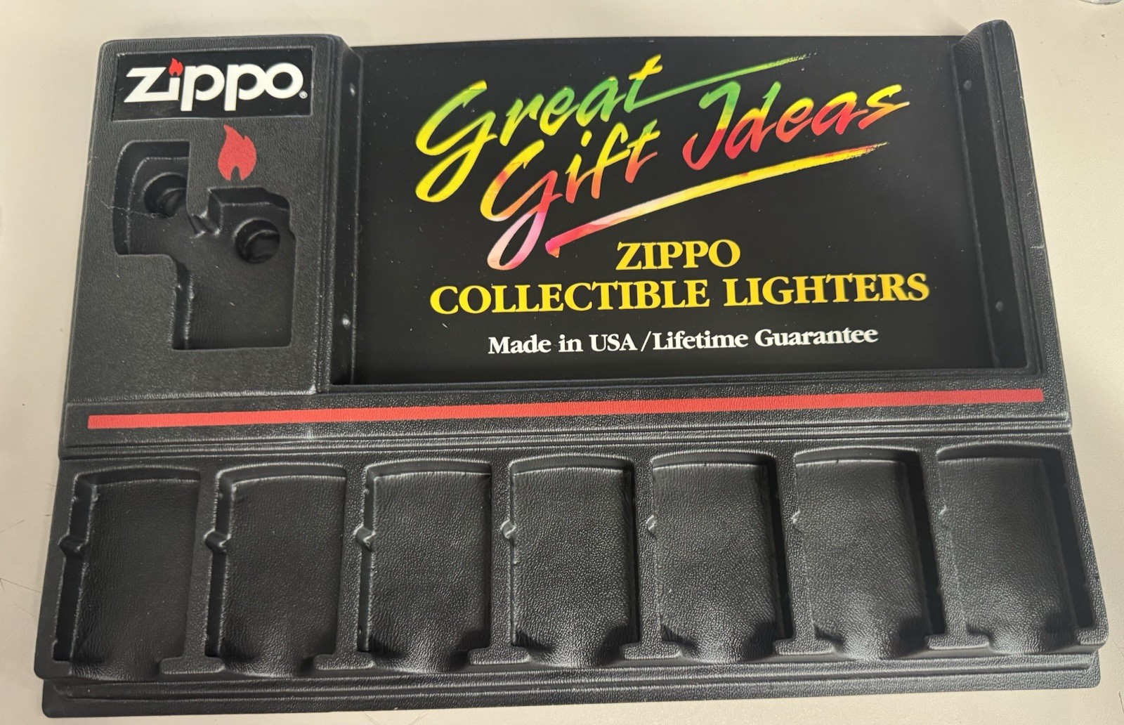 ZIPPO LOGO GREAT GIFT IDEAS LIGHTER DISPLAY HOLDS 8 LIGHTERS NEW #