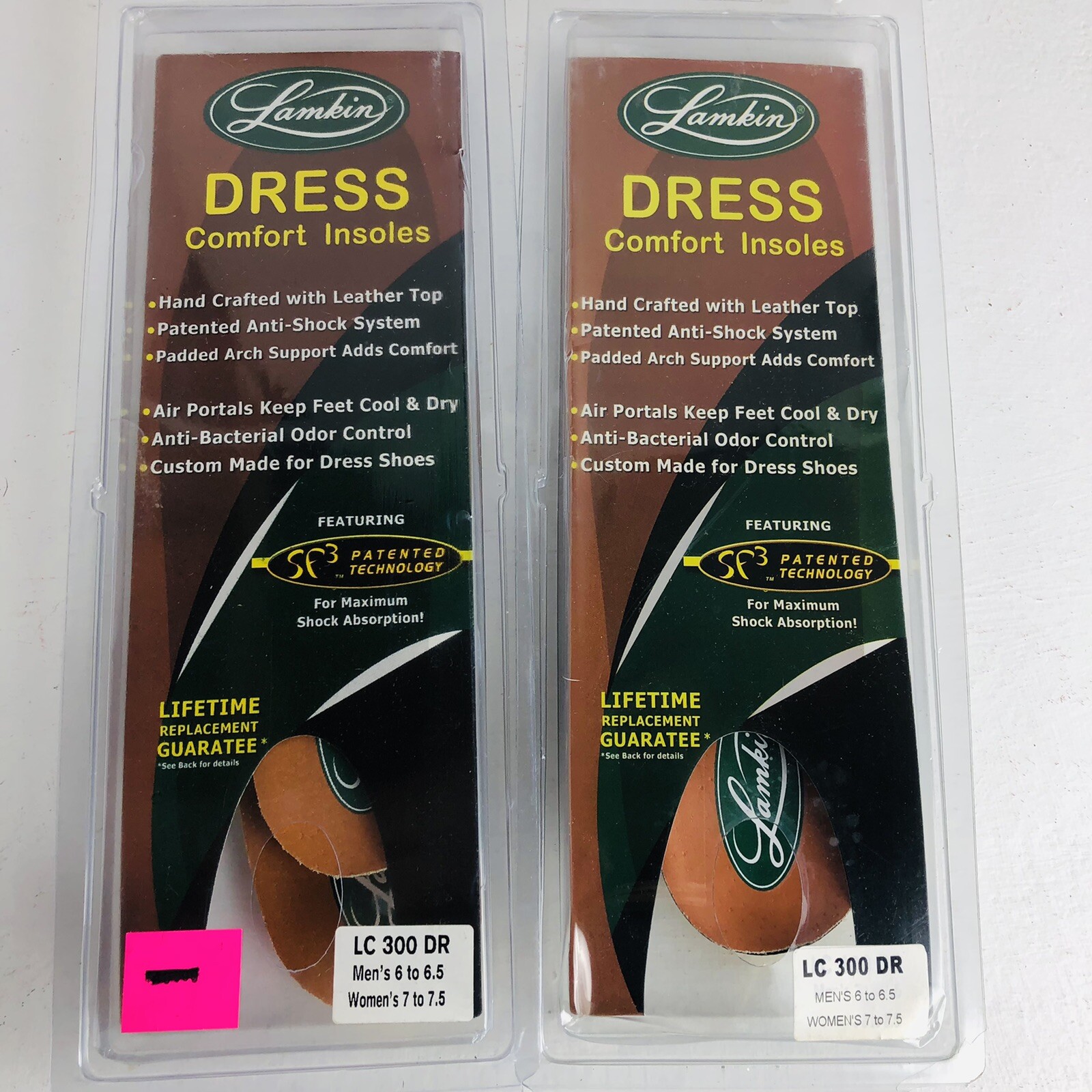 (2) Lamkin Dress Comfort Insoles LC400DR Mens 6 to 6.5 Womens 7 to 7.5 New