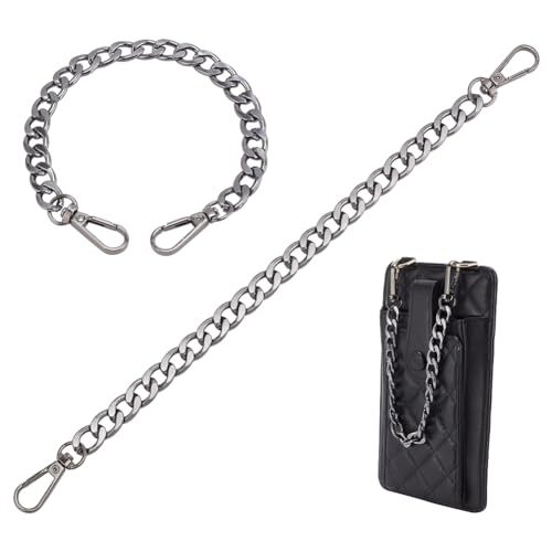 2pcs 12 inch Aluminum Chain Strap Bag Purse Chain Straps, 12'' Gunmetal