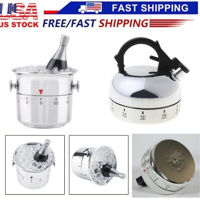 Kitchen Timer Ice Bucket / Kettle Shape Cooking Reminder Decor Works 60 Minute