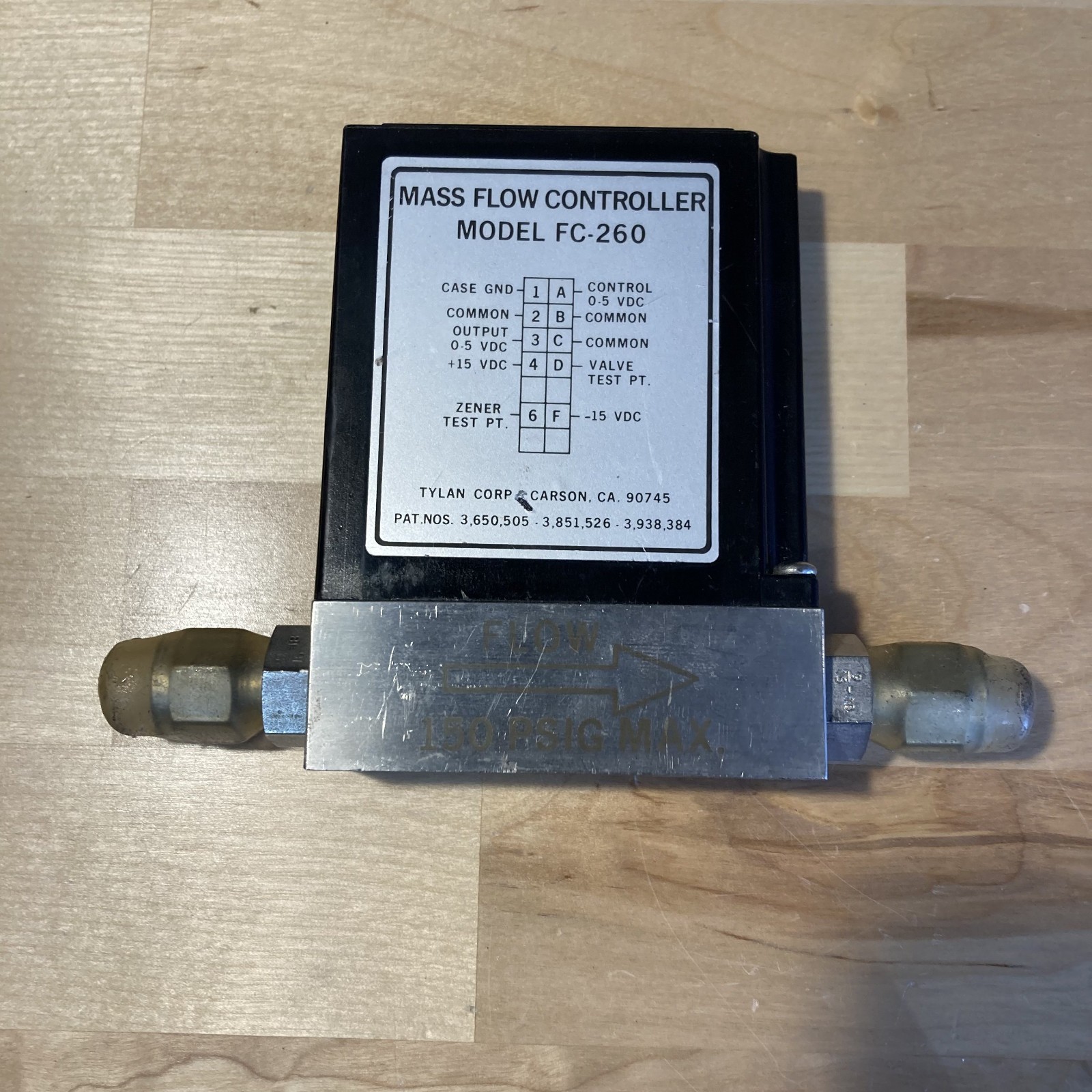 Tylan, FC-260, Mass Flow Controller, HCL, 100 SCCM, Used