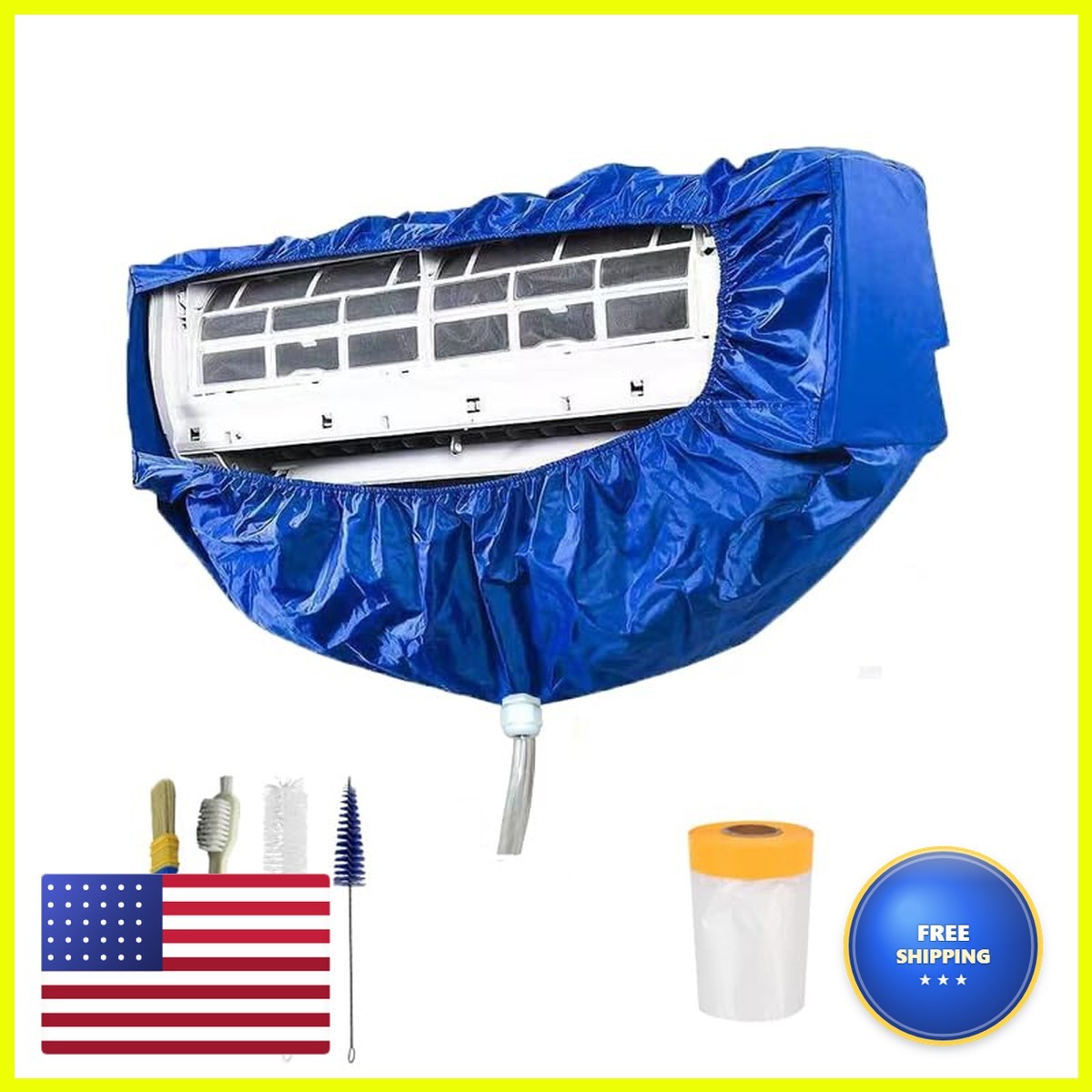 SZZSAF Mini Split AC Cleaning Kit, Fully Enclosed Water Bag, 5 Multi-Size