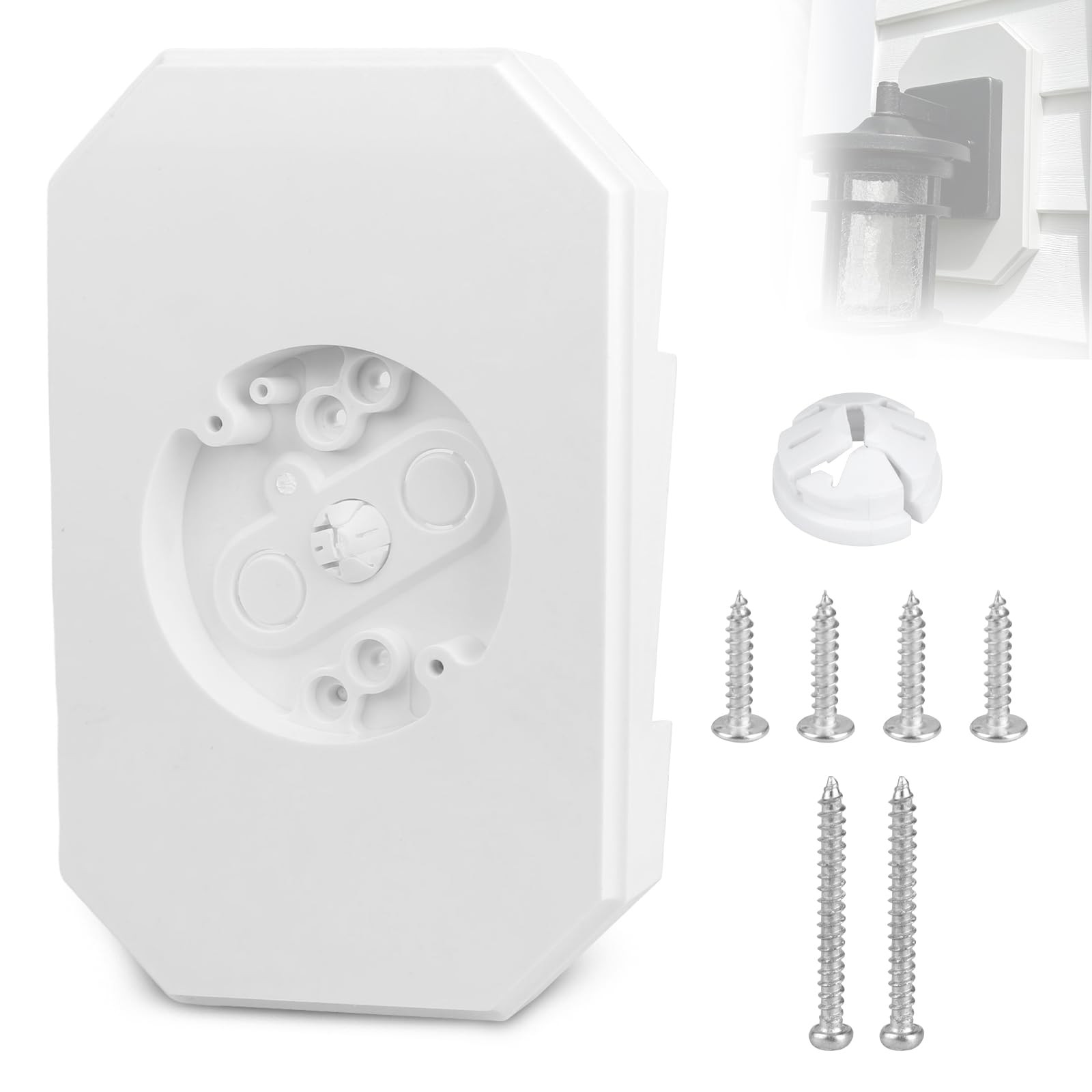 8141DBL Siding Lamp Mounting Blocks Kits, Light Block Plate White