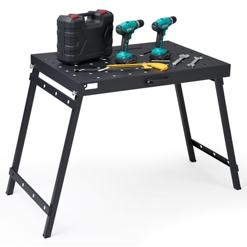 OLBRUS Welding Table Foldable Work Bench, Black | 1000LBS Capacity Heavy-Duty