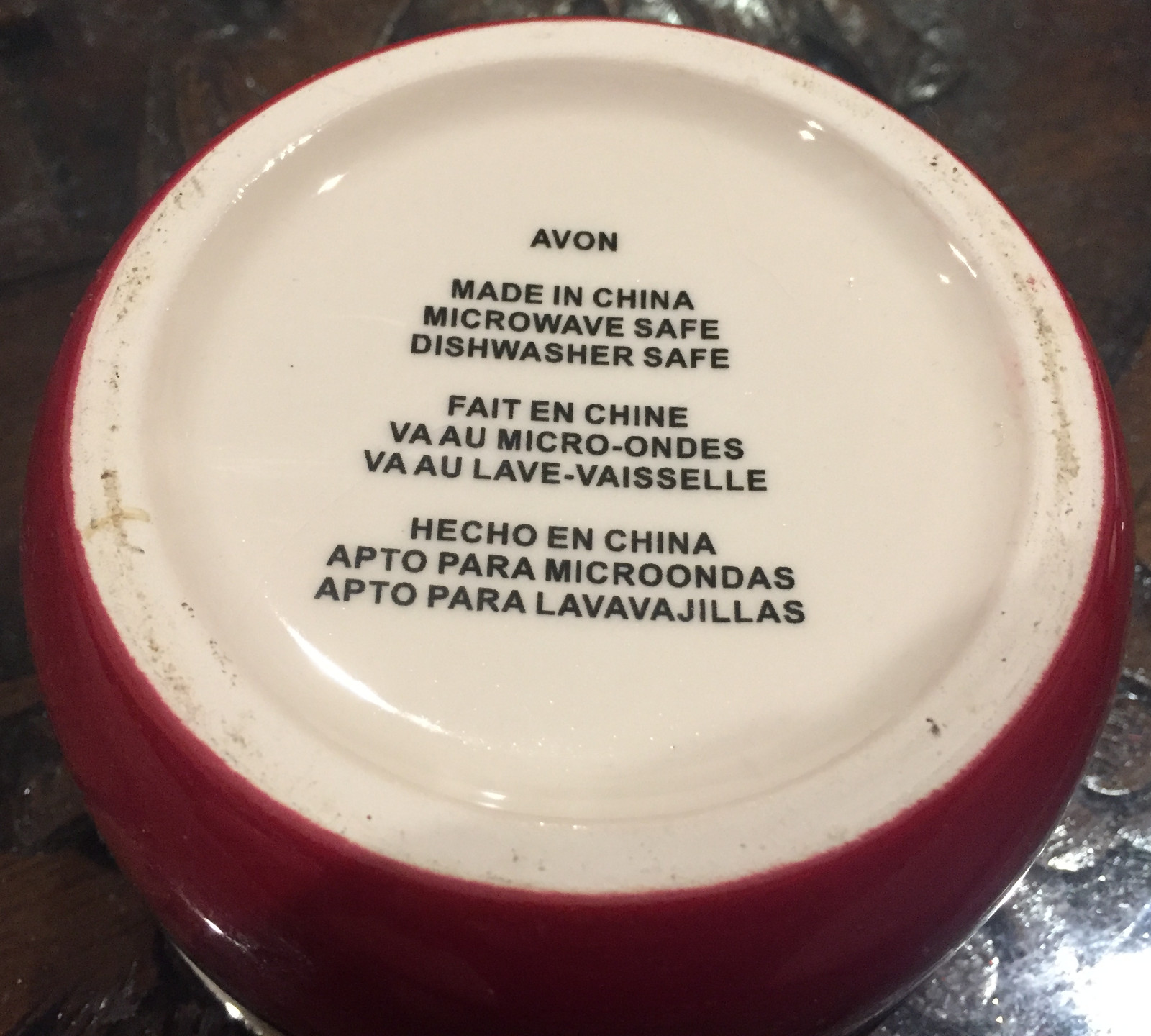 Avon Dip Bowl Red Black