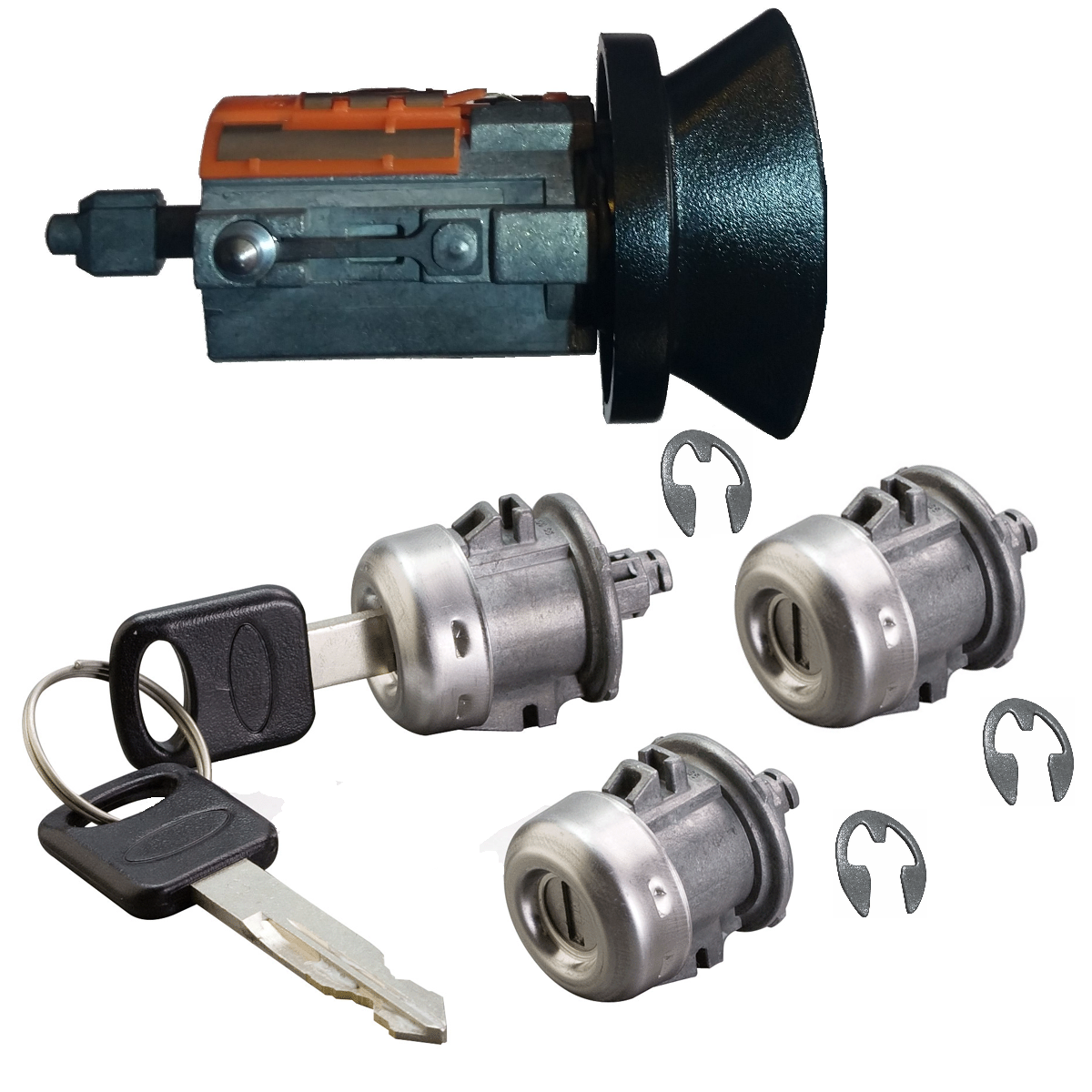 Ford Ignition Key Switch Lock Cylinder & Two Door Lock & Tailgate Set 2 Keys