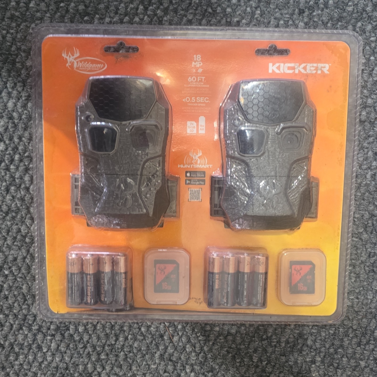 Wildgame Innovations Kicker Trail Camera 2-Pack 18MP HD 720p 60ft Night Vision