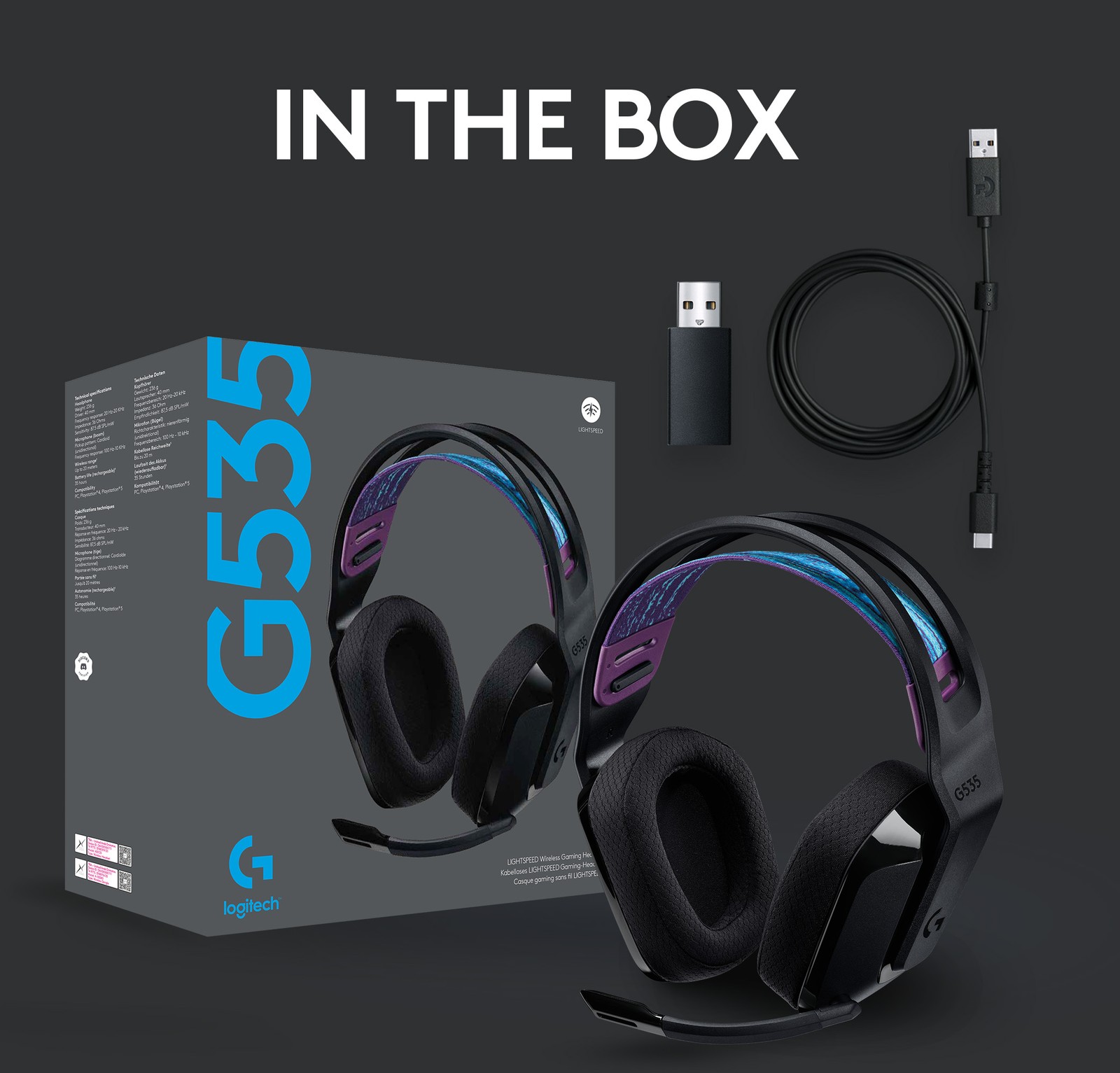 Logitech G535 Lightspeed Wireless Gaming Headset - 981-000971