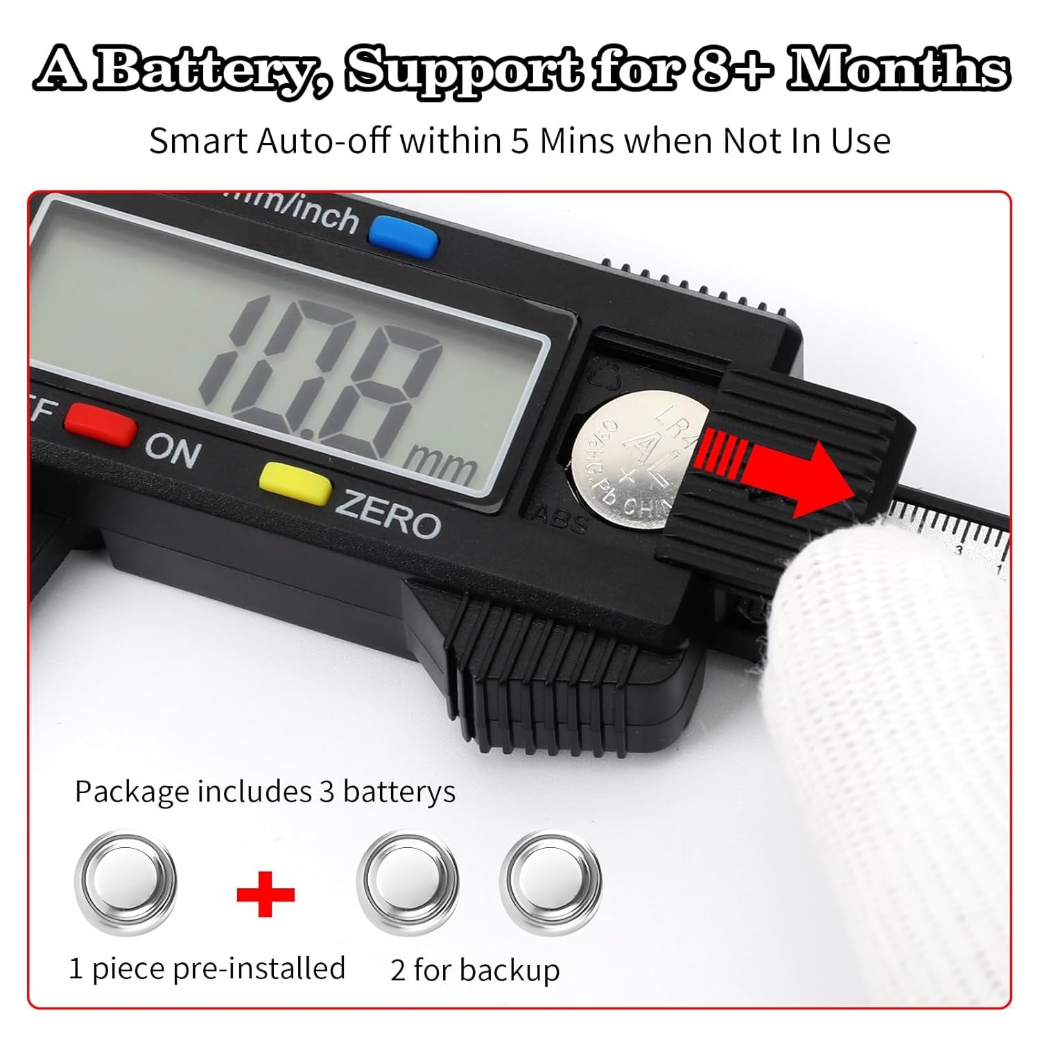 Digital Caliper Measuring Tool Electronic Ruler LCD Screen