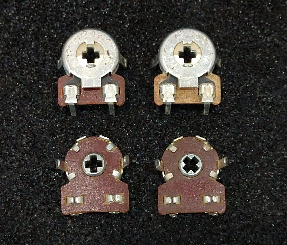 LOT OF 4 MALLORY MTC124L4 VINTAGE CARBON TRIMMER POTENTIOMETER 120KOHM