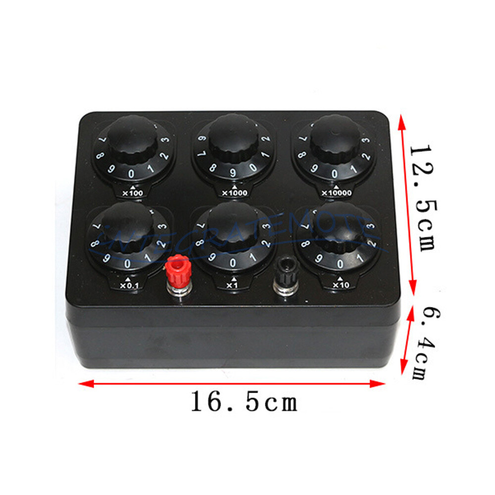 0-99999Ohm 0.5W 6knobs Simple Resistance Box Resistor Electrical teaching-