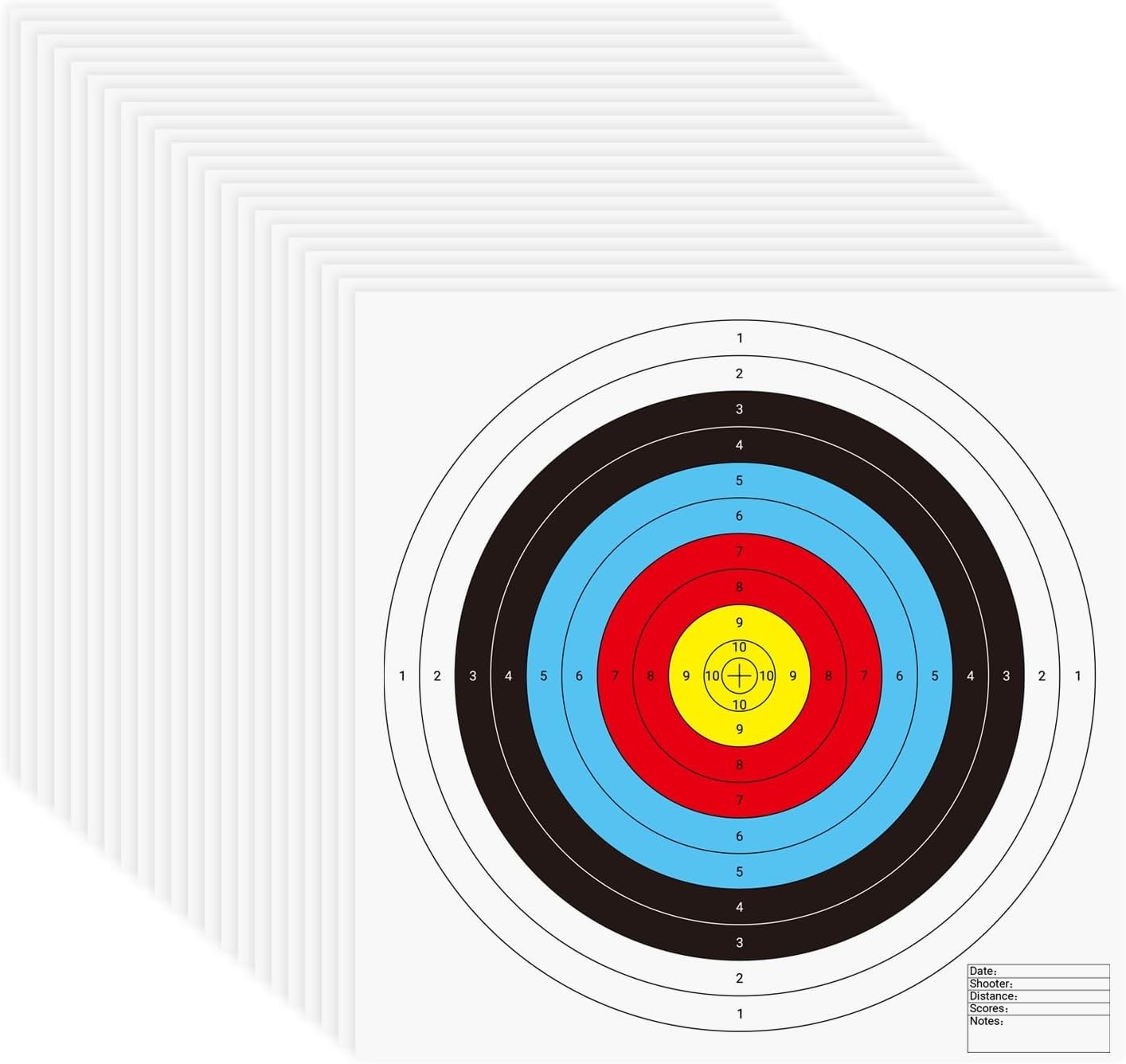 suituts 50Pcs Bullseye Paper Shooting Targets for 16"x16"-50pack, Colorful