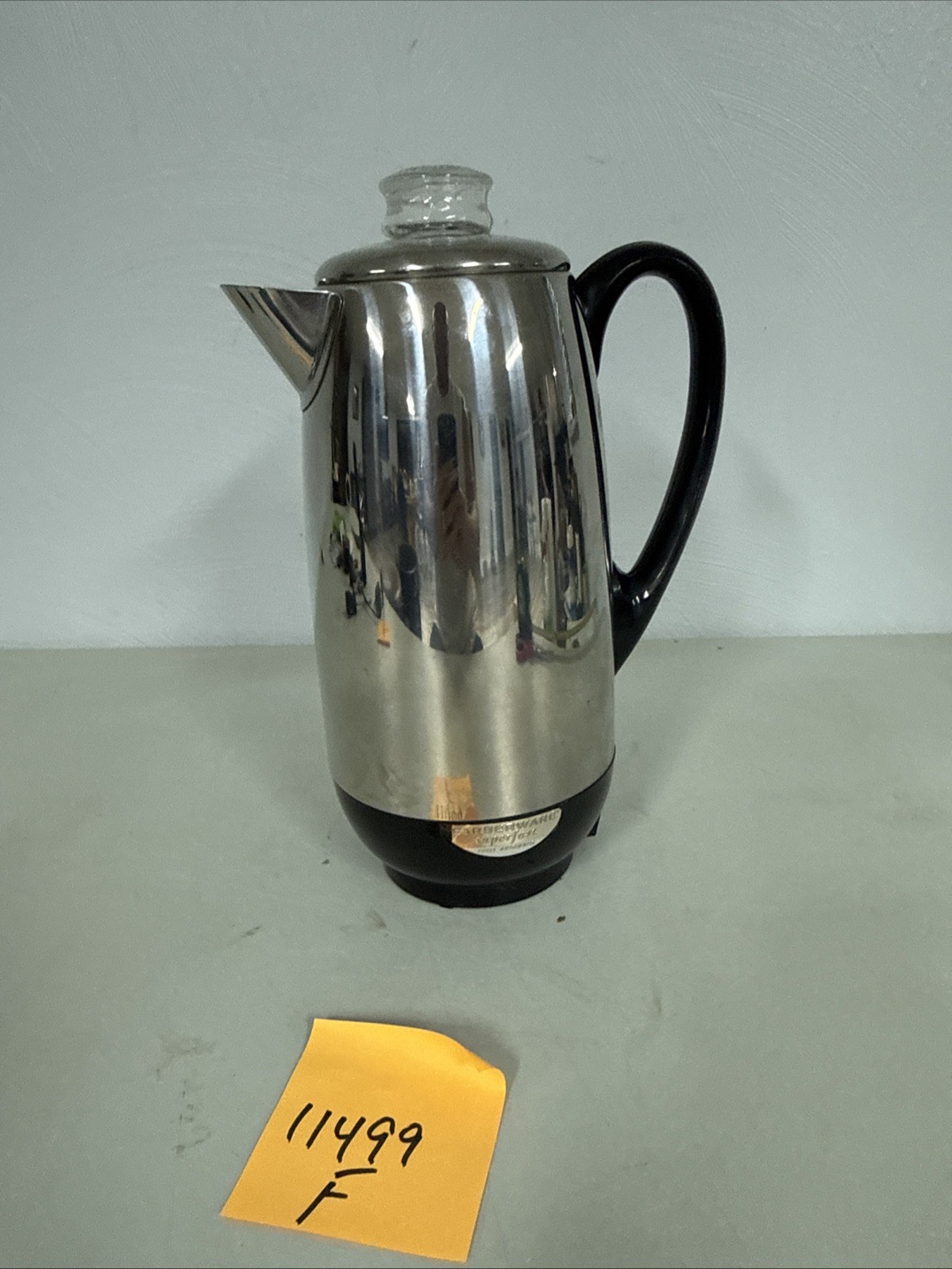 Vintage Farberware Super Fast Fully Automatic 12 Cup Percolator #142 Glass Top