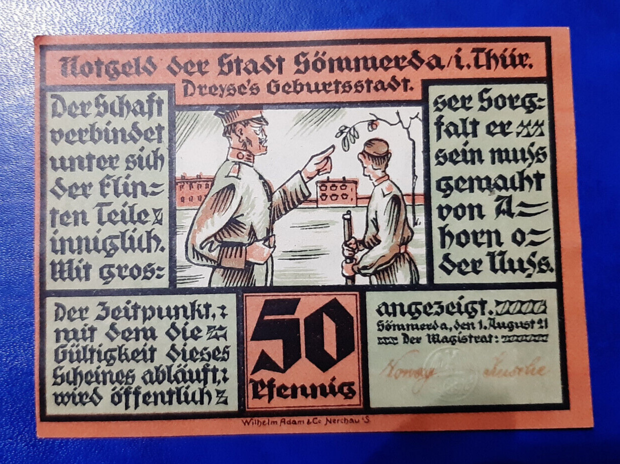 SÖMMERDA NOTGELD 50 PFENNIG 1921 EMERGENCY MONEY GERMANY BANKNOTE (22150)