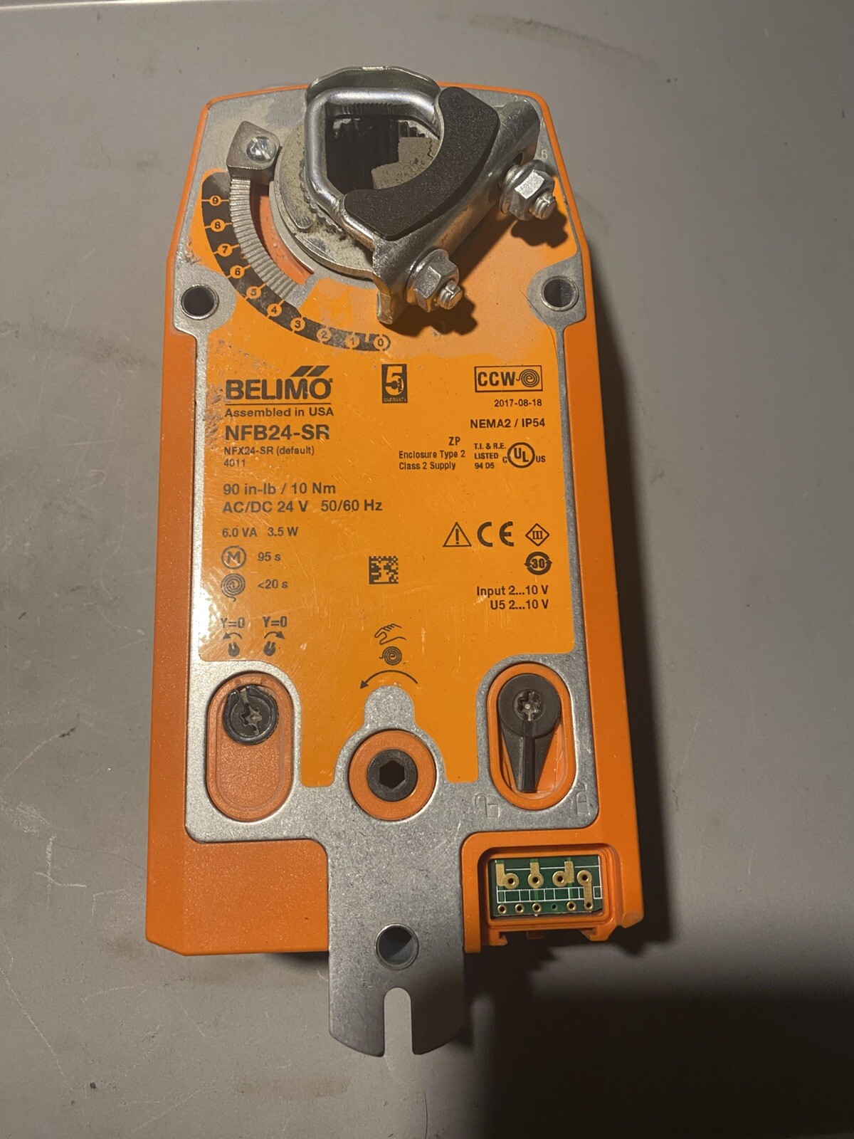 Belimo NFB24-SR 24V Spring Return Damper Actuator Used READ
