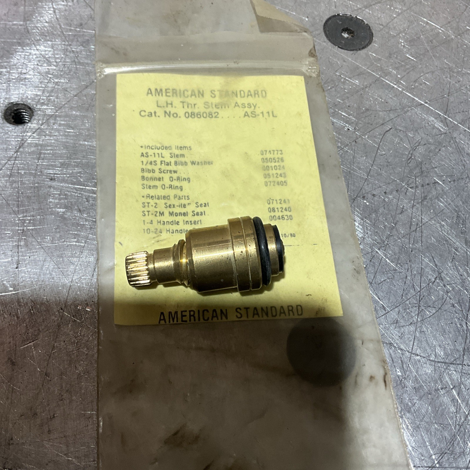 American Standard AS-11L Stem Assembly 086082 NOS
