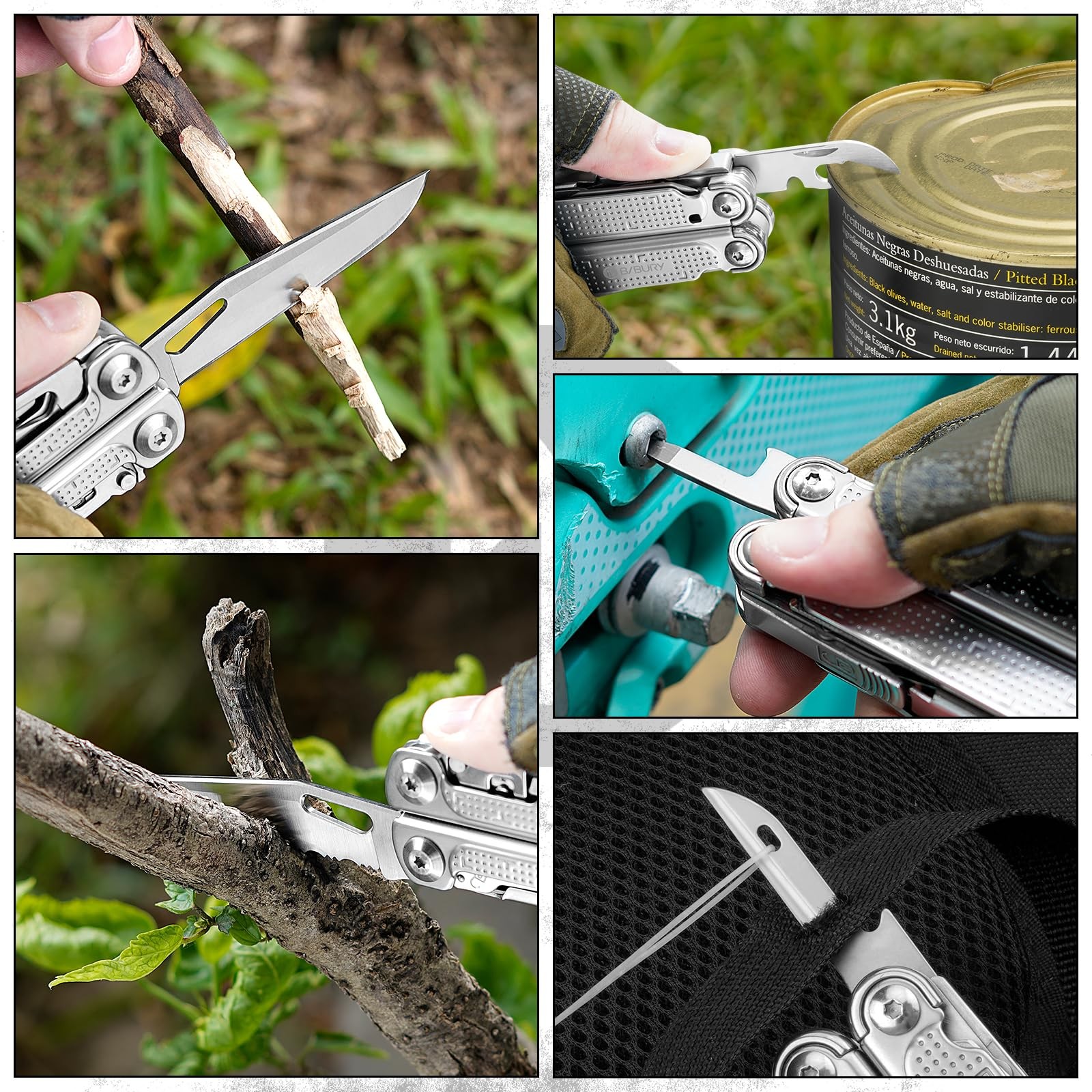 BIBURY Multitool Pliers Pro BI2049, 3Cr13 Multi Tool with Large Saw Silvery