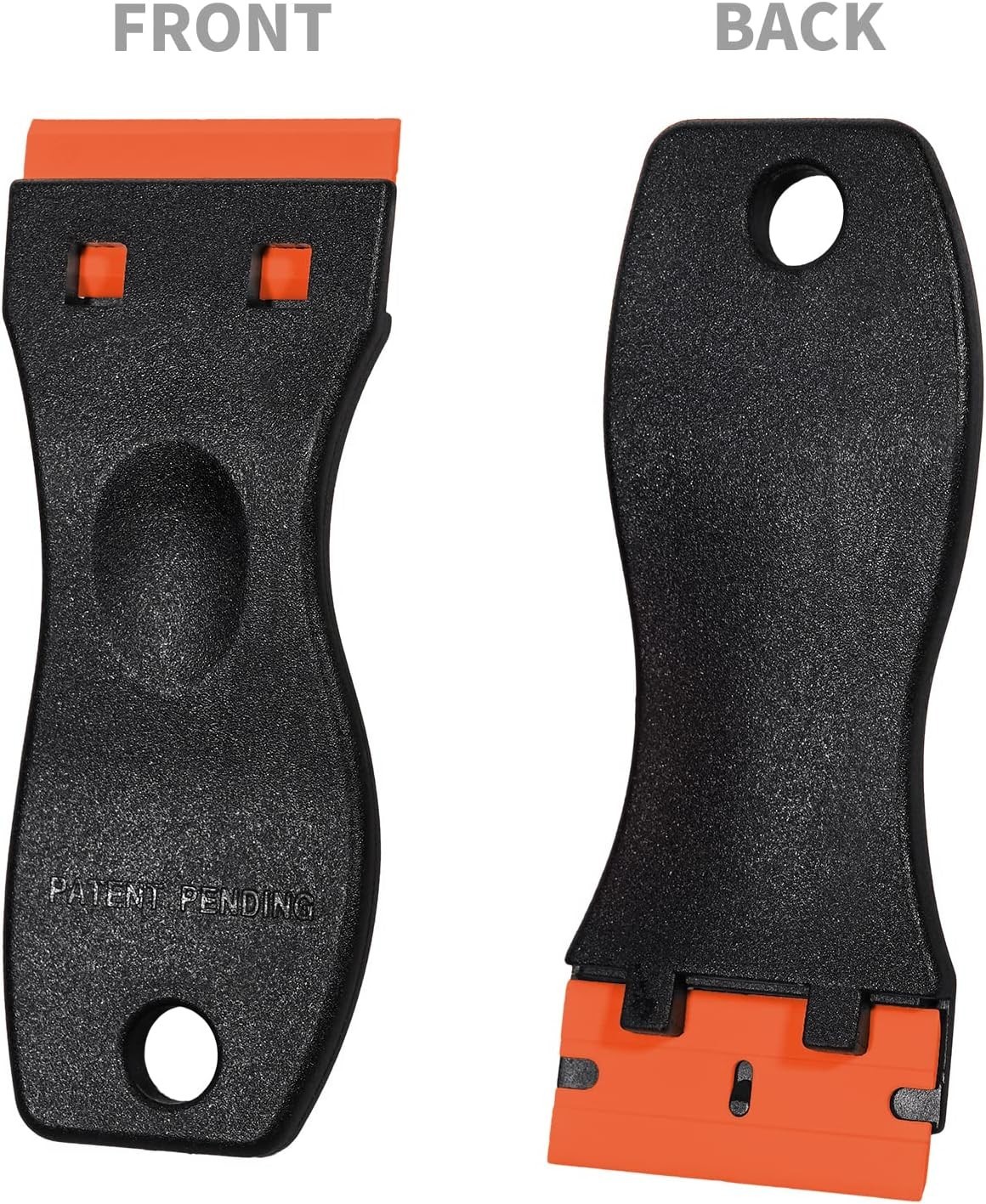 Ergonomic 1.5" Plastic Razor Scraper Tool with 10 Blades for Adhesive Removal