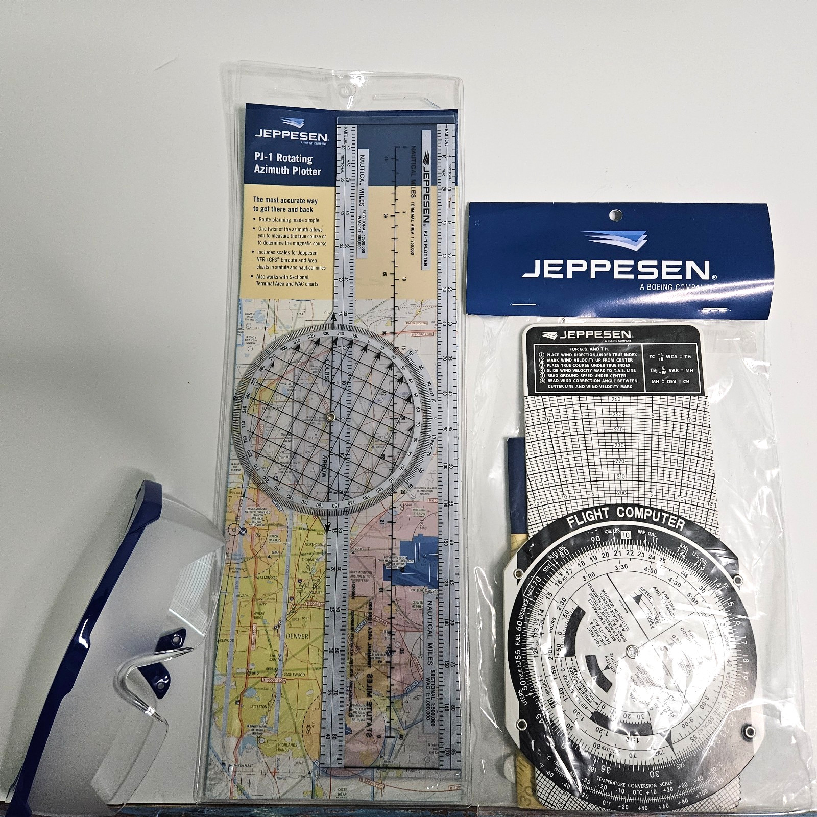 Jeppesen Graphic Computer, Rotating Plotter, Aviation Glasses Pilot Flight Gear