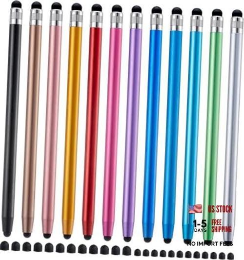 12Pcs Stylus Pen for Touchscreen, 2-in-1 High Precision & 12 Multicolor