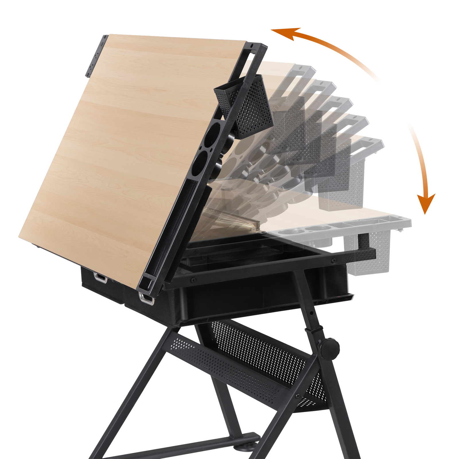 Drafting Table with Stool Set Artist Workstation Natural Writing Desk Home