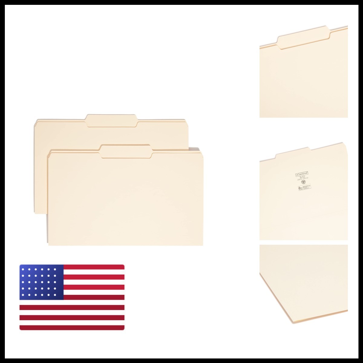 Smead File Folder, 1/3-Cut Tab, Center Position, Legal Size, Manila, 100 Per