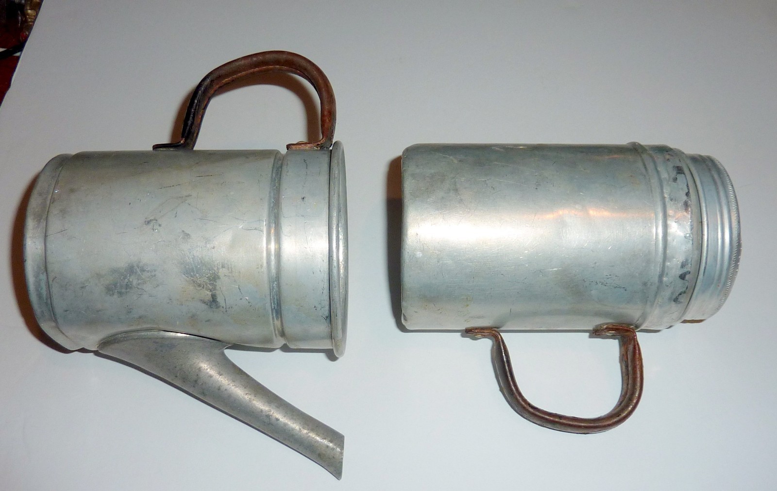 Vintage Aluminum Camp Coffee Percolator & Primitive Cowboy Chuckwagon Pot