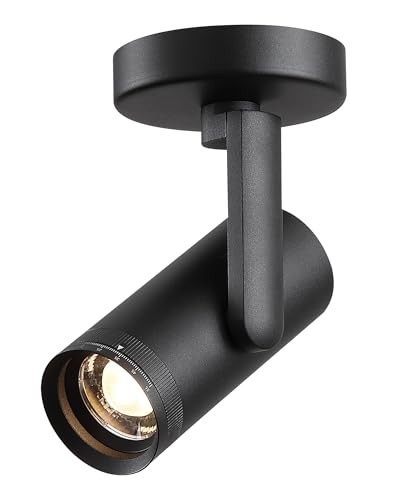 12W LED Dimmable Zoomable Ceiling Spotlight Indoor – Adjustable Beam Black
