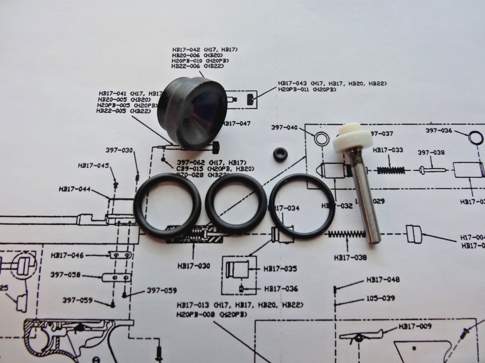 Benjamin Sheridan H9A .177 cal Air Pistol Repair/ Reseal Kit