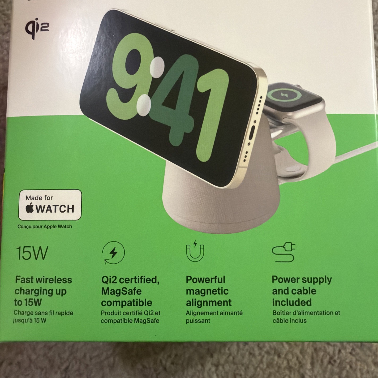 BoostCharge Pro 2-in-1 Wireless Charging Dock with Qi2 15W - Sand