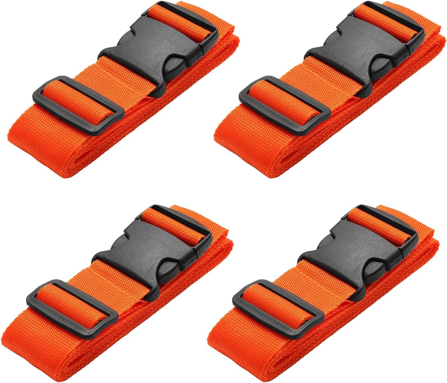 Travel Luggage Suitcase Strap Adjustable Durable Belt with Name Card Tag - 4 Pcs