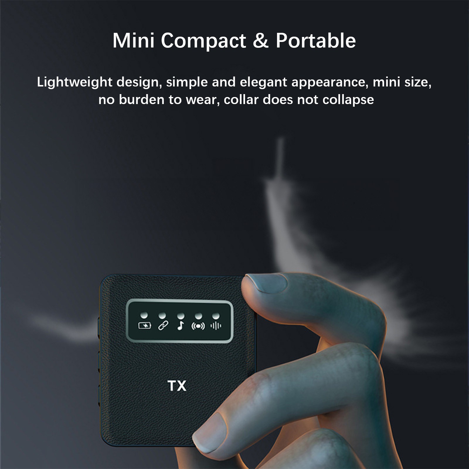 2.4G Wireless Collar Clip Microphone Clip-on Microphone Mic Transmitter CQCM
