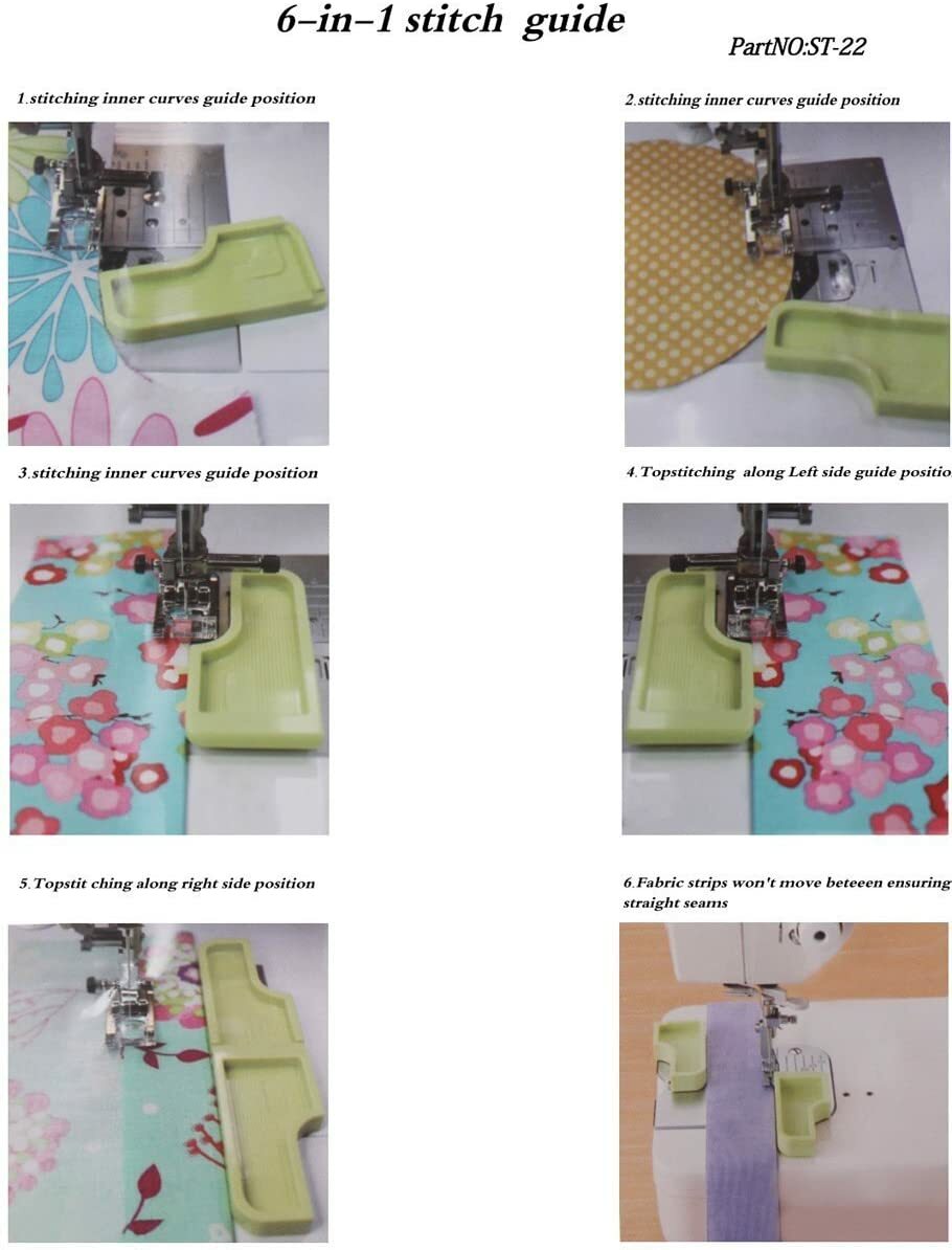 6-in-1 Stick 'n Stitch Guide Sewing Seam Positioning Plate