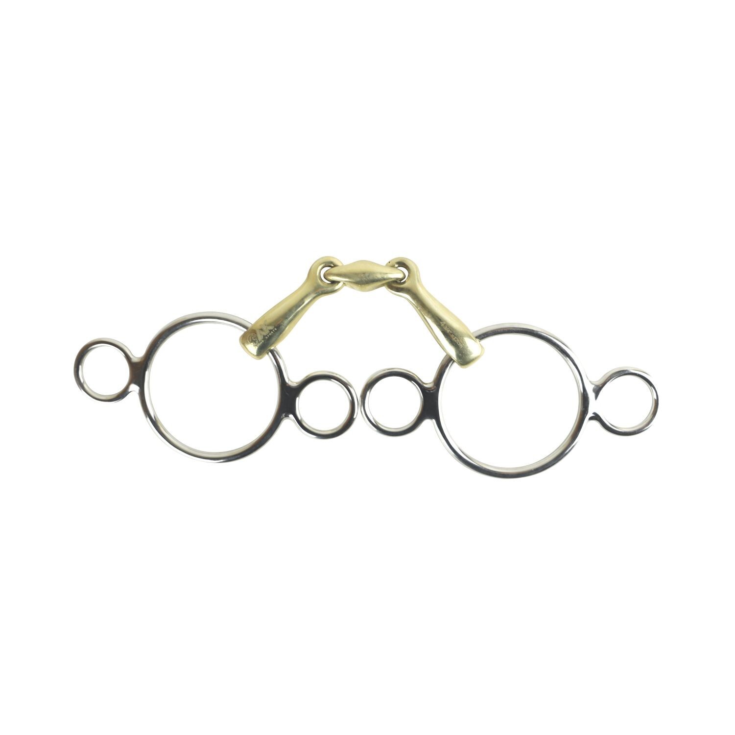 AK 3-Ring Gag with Double Jointed German Silver Horse Riding Bits